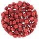 Czech 2-hole Cabochon Perlen 6mm Lava red